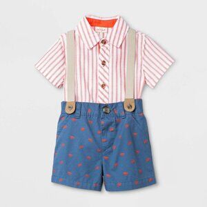 Baby Boys  Suspender Set Newborn 2 piece